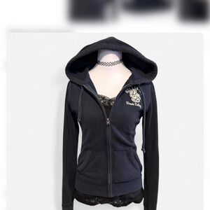 Hollister Navy Zip-Up Hoodie